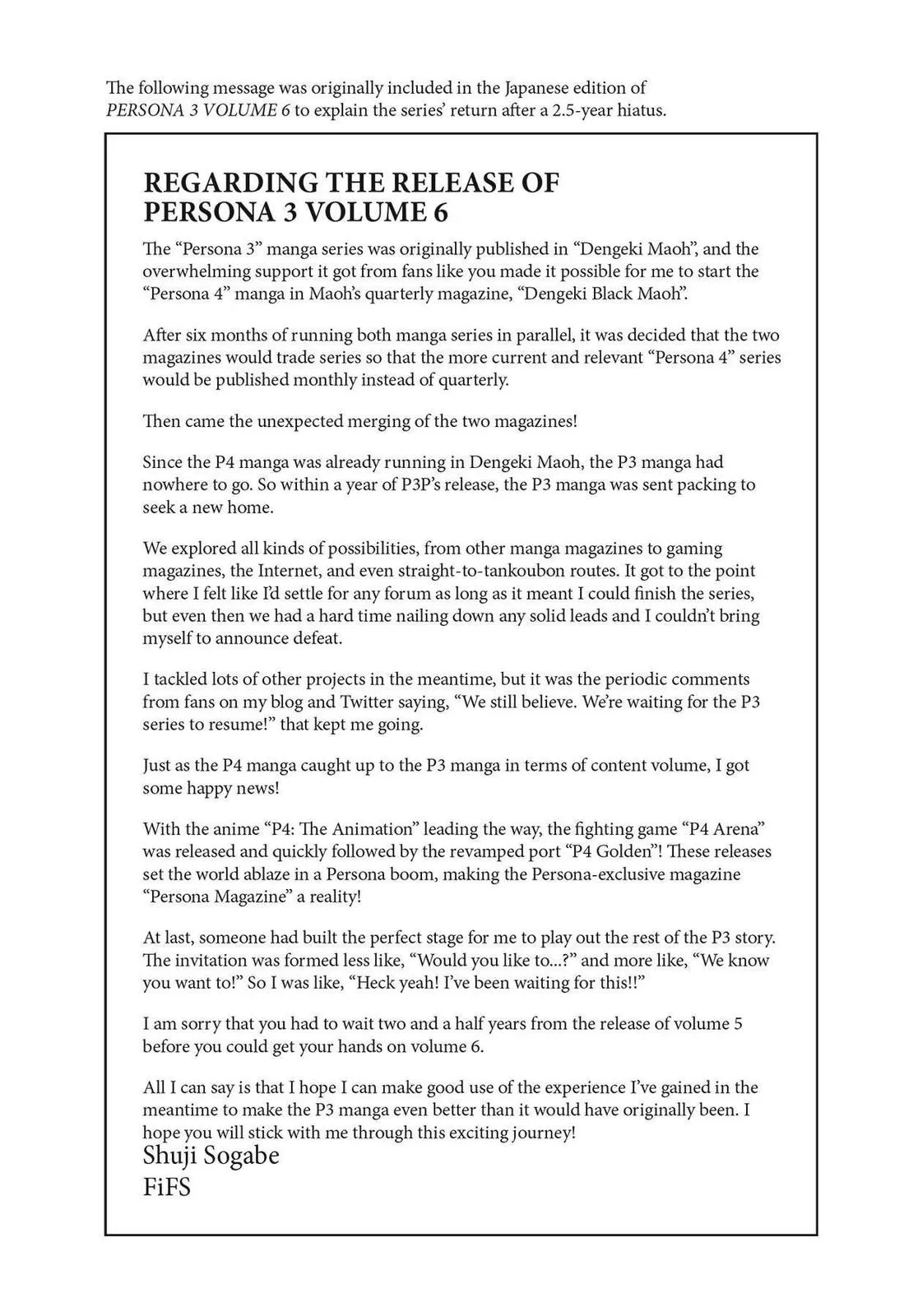 Read Persona 3 EN Manga Online