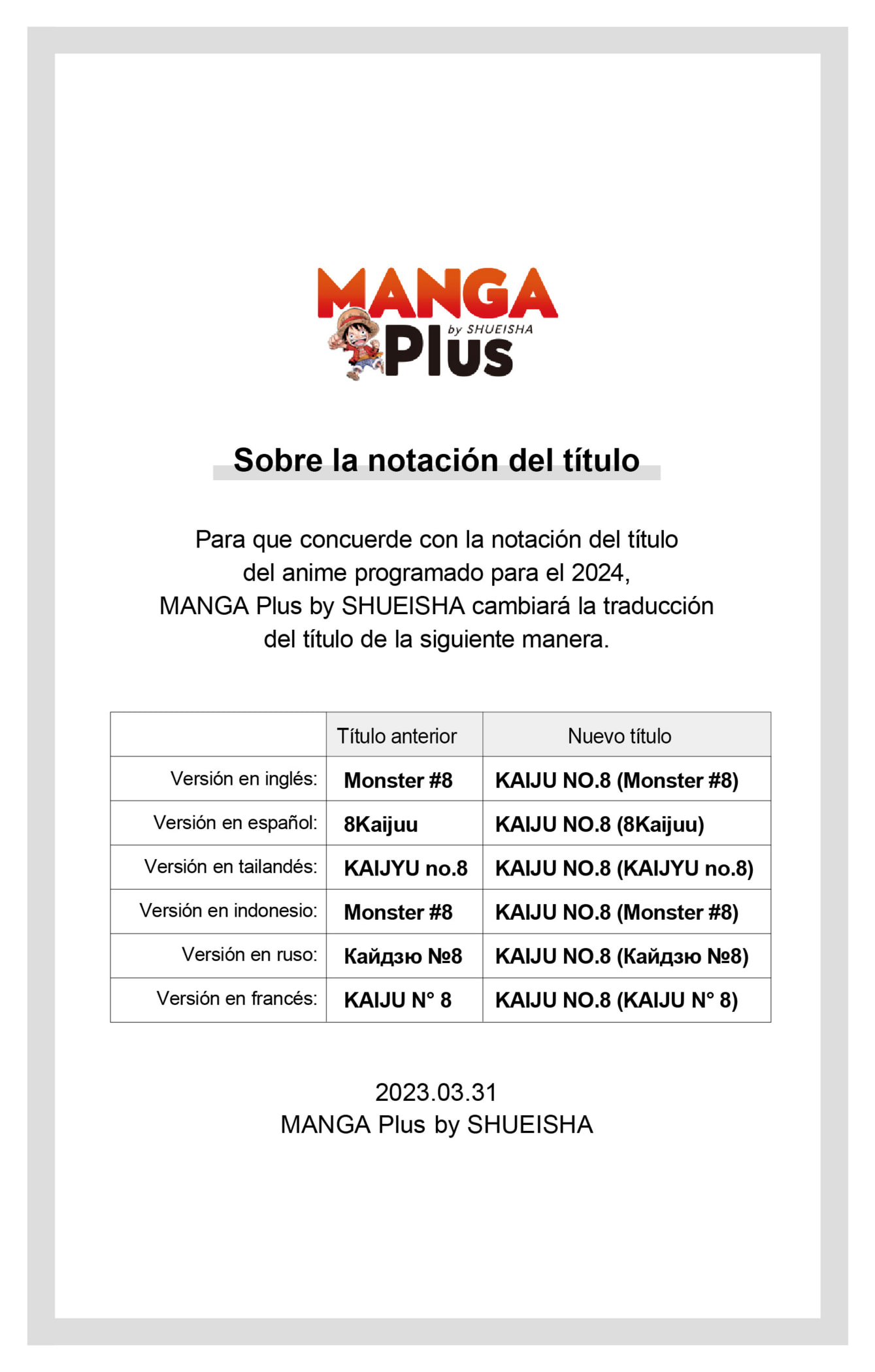 Read Kaiju No 8 ES Manga Online